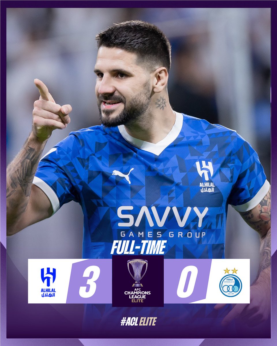 azamtvtz's tweet image. #ACLElite Ni ushindi na #hattrick kwa Mitrovic 

FT: Al Hilal 3-0 Esteghlal (Mitrovic 15’, 33’, 74')

Burudani ya Ligi ya Mabingwa Asia inaendelea kesho LIVE #AzamSports 

#AFCChampionsLeague #AFCChampionsLeagueElite #AsianChampionsLeague #TheAFCCL #AFCCL #ACLElite #ACL