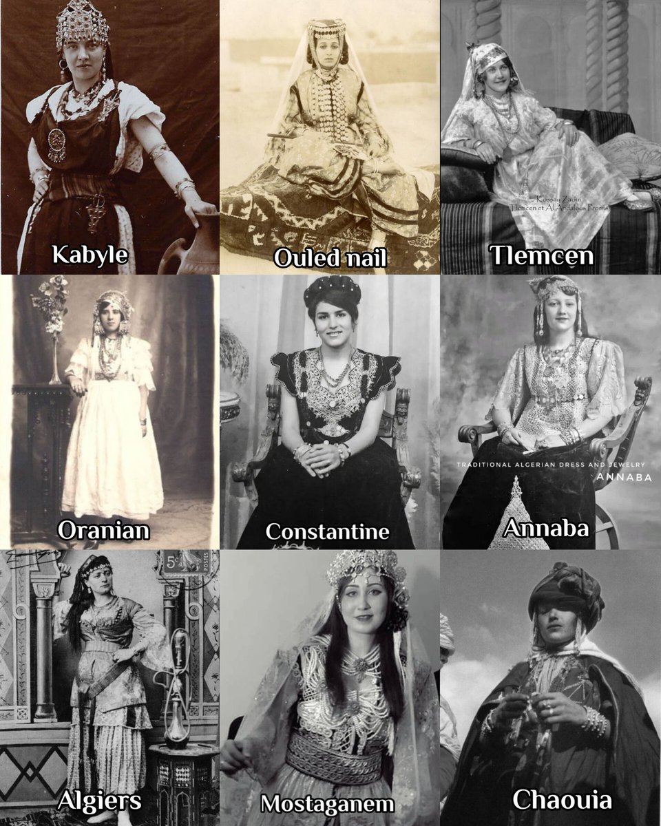 algeria_numidia's tweet photo. Algerian woman in traditional dress from the 19th and 20th century ❤️🇩🇿 https://t.co/5YMVHdw48t