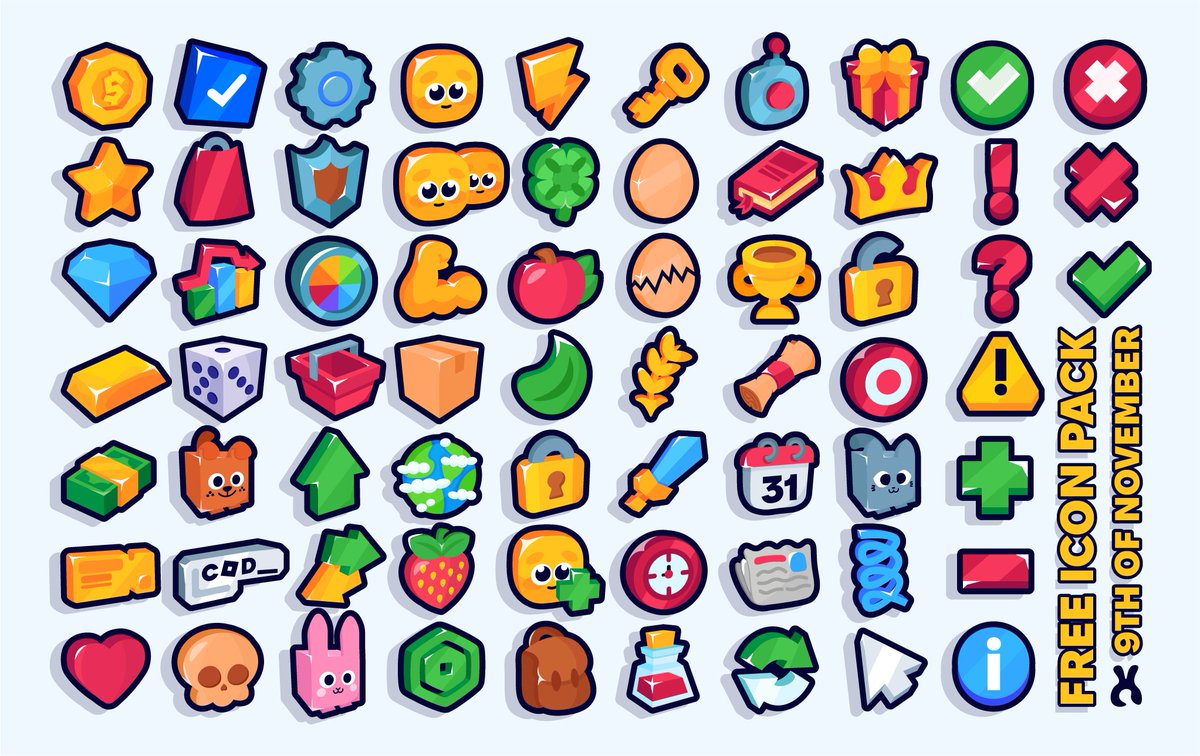 gvesster's tweet image. 🔥 THIS SATURDAY 💥💥
(a .SVG version will also be available for money)

gvesster.itch.io/free-icon-pack



#RobloxDev | #Roblox | #RobloxArts | #RobloxGFX | #RobloxUI