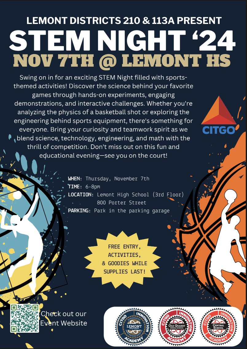 Dr. Michelle Anderson (@andermm1) on Twitter photo We hope to see everyone in the Lemont, IL area on Nov. 7th 6-8 pm at our amazing STEM Night, graciously funded by @citgo Check out info here bit.ly/4hsk9e9 #sd113a #STEM <a href="/Lemont_HS/">Lemont High School</a> We hope to see everyone in the Lemont, IL area on Nov. 7th 6-8 pm at our amazing STEM Night, graciously funded by @citgo Check out info here bit.ly/4hsk9e9 #sd113a #STEM <a href="/Lemont_HS/">Lemont High School</a>