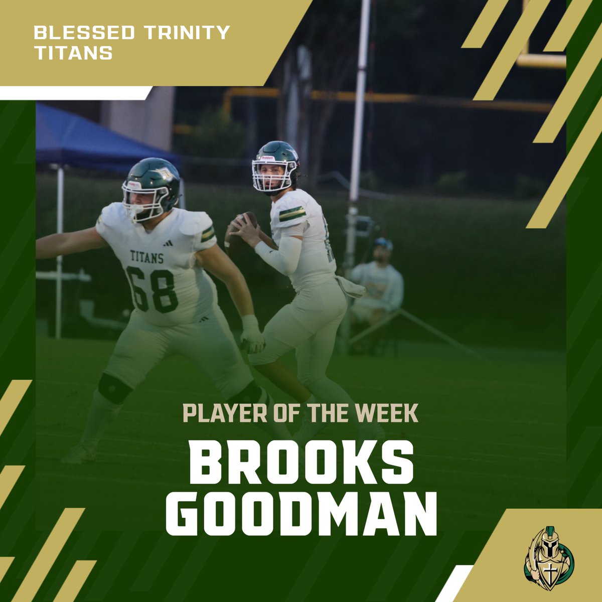 Blessed Trinity Football Prospects (@btprospects) on Twitter photo Great win on Friday night to win the Region Championship!
MVP: <a href="/BrooksGoodman12/">Brooks Goodman</a>
Hog of the week: <a href="/JohnKolesar10/">John Kolesar</a>
OFF MVP: <a href="/AHMONTAE_2THORO/">AHMONTAE “THORO” PITTS</a>
DEF MVP: <a href="/lukeparton2/">luke parton</a>
ST MVP: <a href="/Bishop_Dameron/">Bishop_Dameron</a>
Big Hit: <a href="/DaviddJacobss/">David Jacobs</a>
Titan of the week: <a href="/PJMiller2028/">PJ Miller</a> Great win on Friday night to win the Region Championship!
MVP: <a href="/BrooksGoodman12/">Brooks Goodman</a>
Hog of the week: <a href="/JohnKolesar10/">John Kolesar</a>
OFF MVP: <a href="/AHMONTAE_2THORO/">AHMONTAE “THORO” PITTS</a>
DEF MVP: <a href="/lukeparton2/">luke parton</a>
ST MVP: <a href="/Bishop_Dameron/">Bishop_Dameron</a>
Big Hit: <a href="/DaviddJacobss/">David Jacobs</a>
Titan of the week: <a href="/PJMiller2028/">PJ Miller</a>