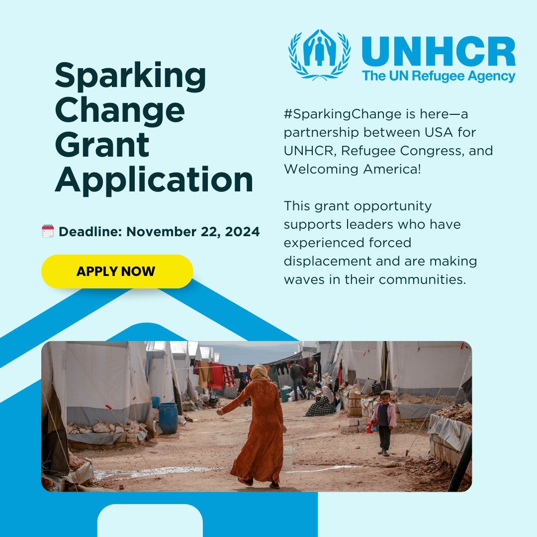 opportunitiesfy's tweet image. 🌍✨ Calling refugee leaders in IL, MI, MN, WA, and WI!

The #SparkingChange grant from USA for UNHCR, Refugee Congress, and Welcoming America supports those making an impact.

🗓️ Apply by Nov 22, 2024: wp.me/p23f03-bw1

#RefugeeLeaders #GrantOpportunity