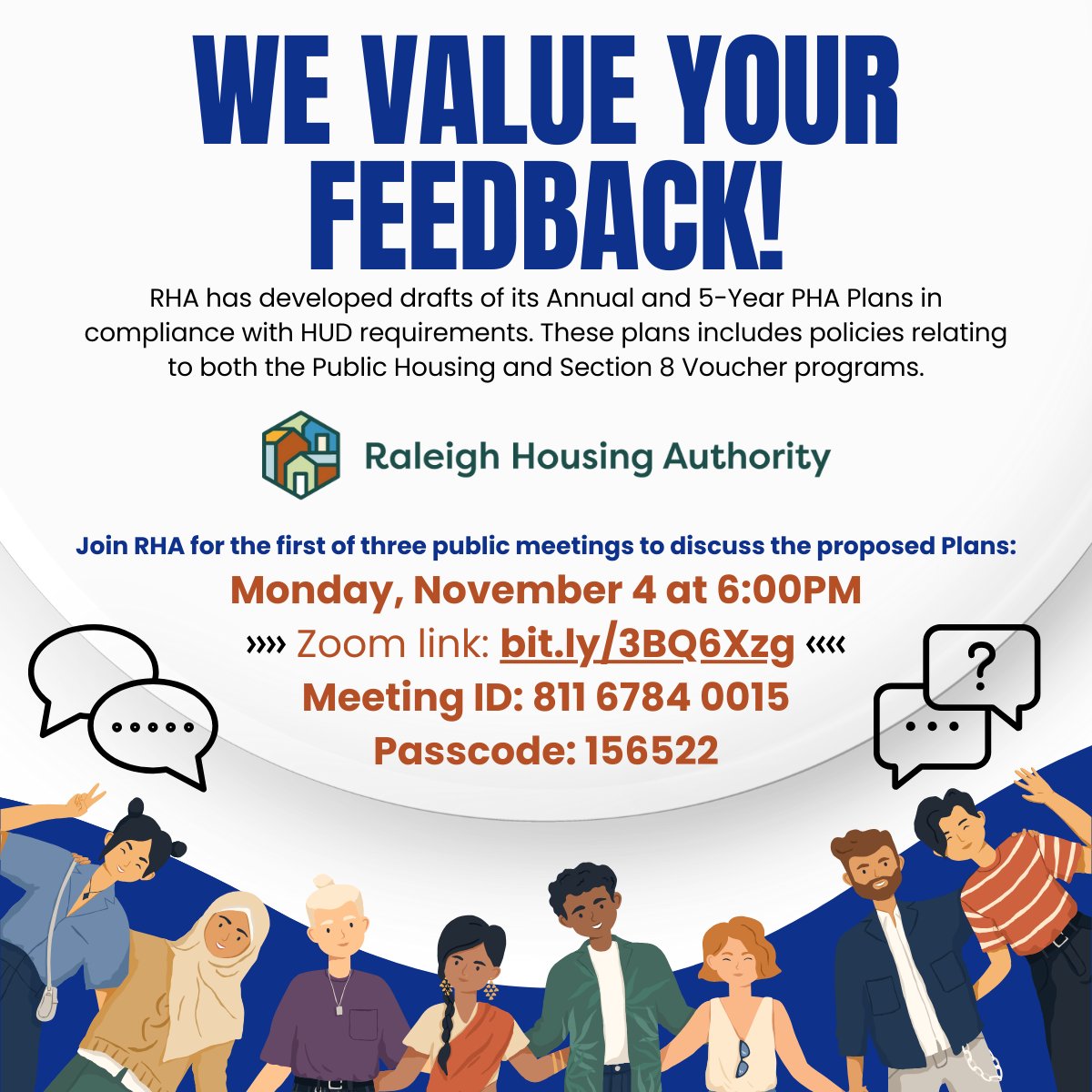 ZOOM MEETING TONIGHT at 6pm - RHA wants your feedback on drafts of its Annual and 5-Year PHA Plans for Public Housing and Section 8 Voucher programs, in compliance with HUD requirements. Drafts are on our website: rhaonline.com