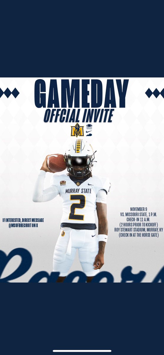 Blessed to receive a game invite this Saturday <a href="/MSUFBRecruit/">Murray State Football Recruiting</a>