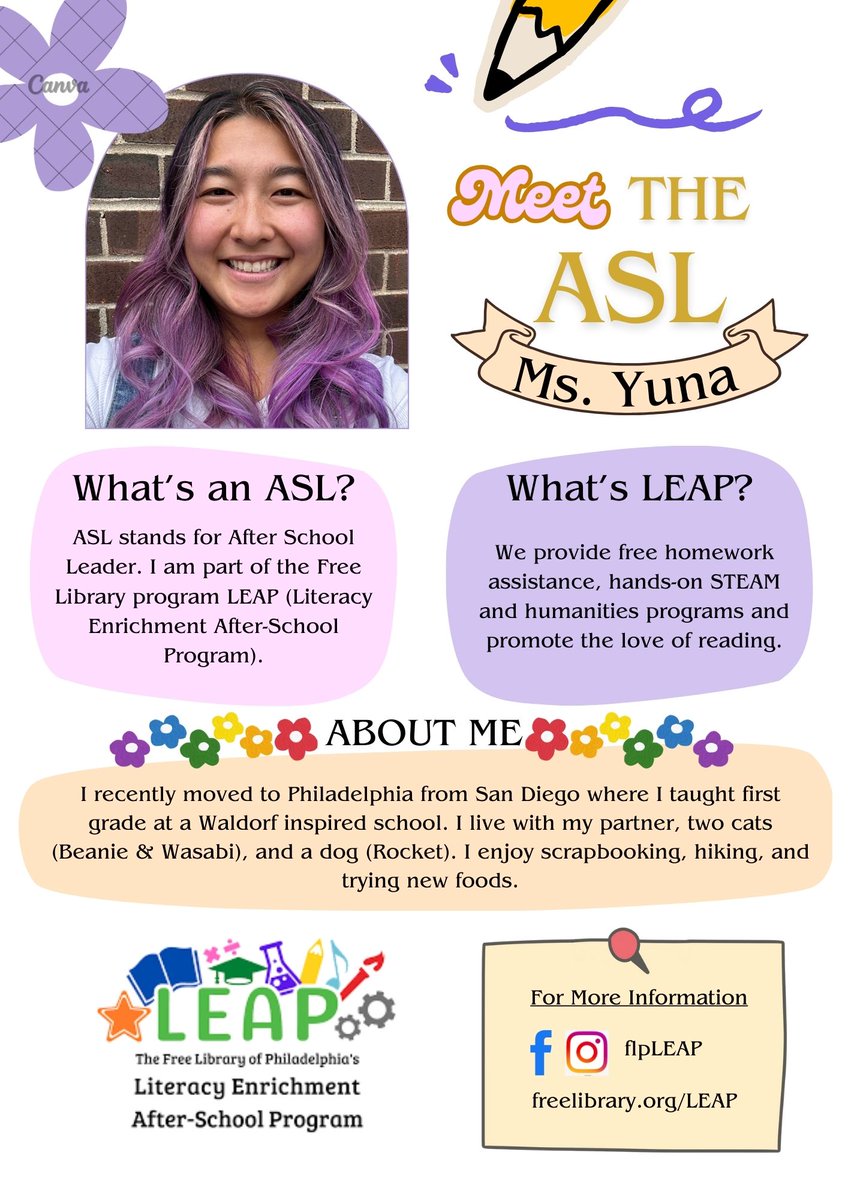 AndorraLibrary's tweet image. Andorra has a new amazing Afterschool Leader! Swing by to meet Ms. Yuna during LEAP hours; Monday &amp;amp; Tuesday 2:00 p.m. to 6:00 p.m. and Wednesday, Thursday, &amp;amp; Friday 1:00 p.m. to 5:00 p.m.