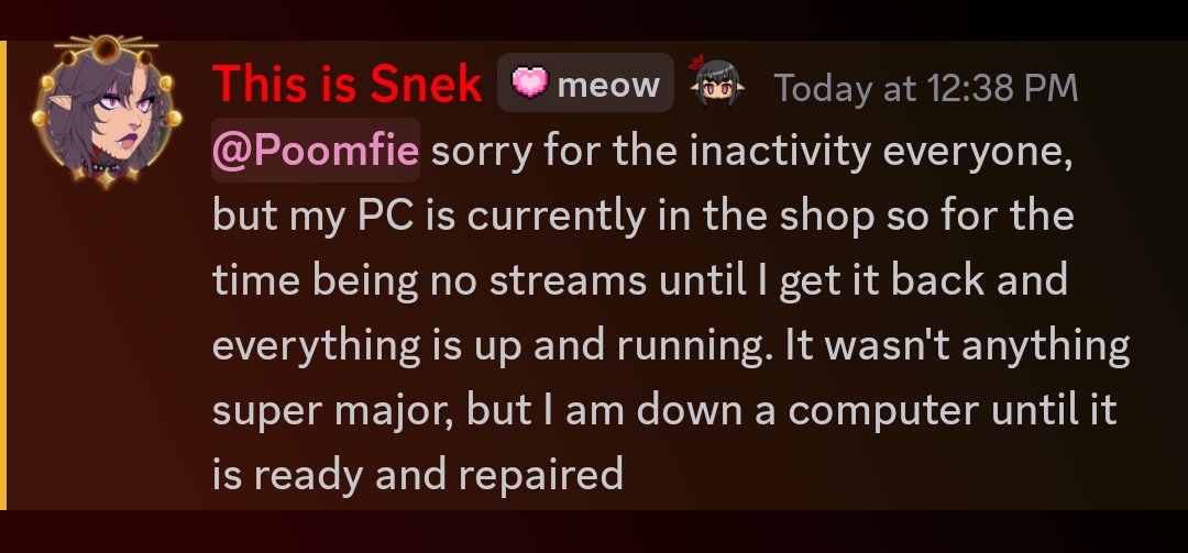 No streams this week until I get my PC back