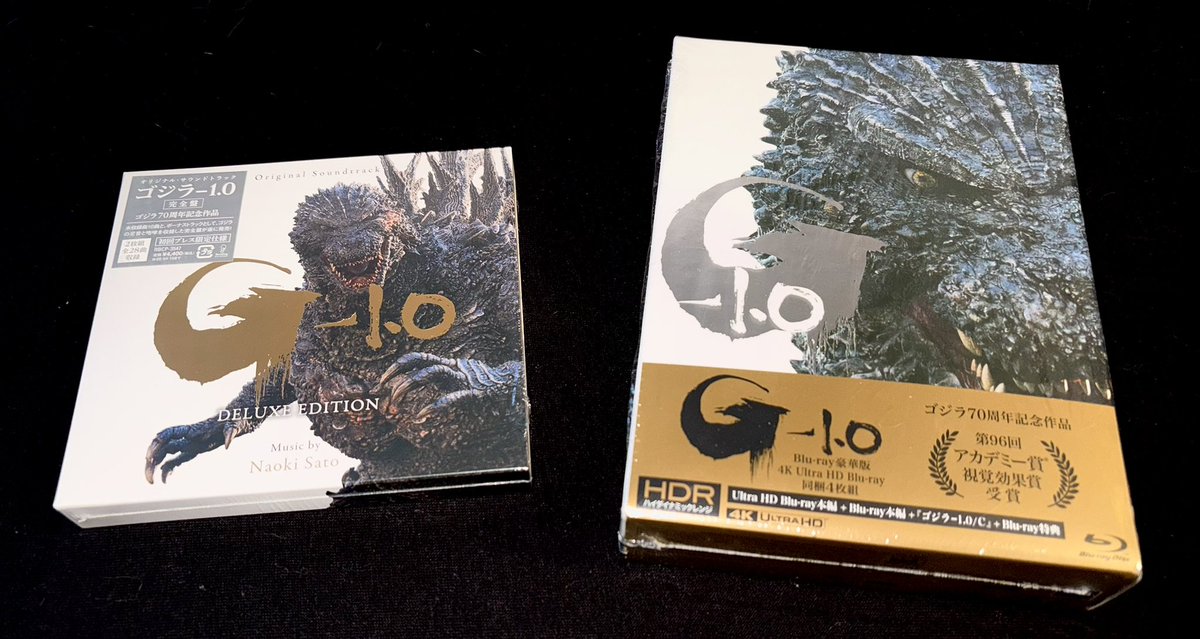 1MMORTAL94's tweet image. It’s #Godzilla day here for me! My US release was shipped to me in Canada! Thank you! ❤️ 😗 (She’ll most likely see this)

And i got the sick deluxe edition soundtrack!

#GodzillaMinusOne #GodzillaMinusColor #4k #Bluray #Movie #Soundtrack #Subtitles