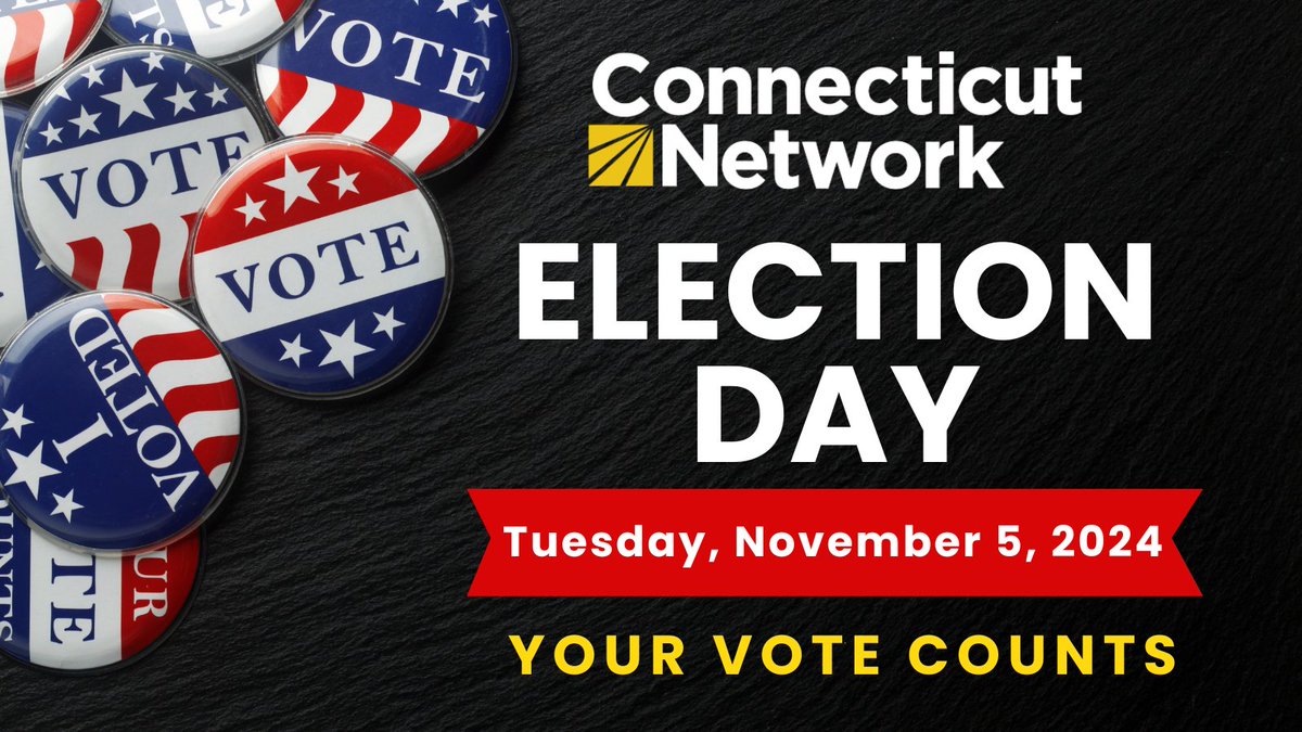 CTNetworkTV's tweet photo. Election day is TOMORROW, Tue., Nov. 5. Questions about voting? Visit the CT Secretary of State website at https://t.co/Y9pNxGhJKc to get the OFFICIAL info you need. Issues on Election Day? Contact the Election Day Hotline at 1-866-733-2463 or email elections@ct.gov. #CTN #CTSOTS https://t.co/88rHxpKI6S