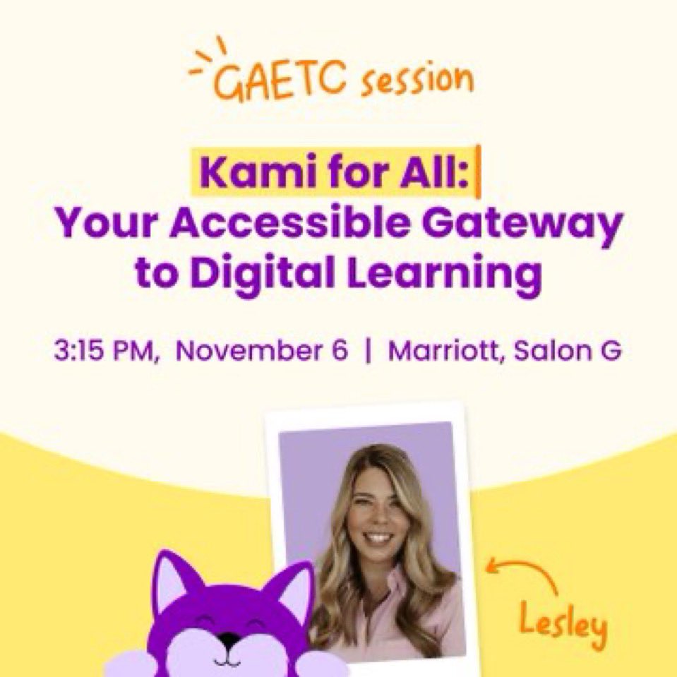 If you’re heading to #GaETC be sure to check out how <a href="/KamiApp/">Kami</a> can support the diverse needs of all learners! 🤩Oh and don’t forget to stop by Booth #912!