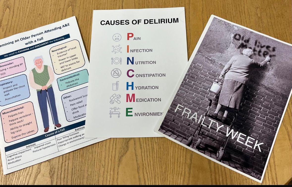 This week is frailty awareness week in our ED led by Fran Verey. 

First learning point:

Delirium can increase 30 day mortality  by 5.5x and double patients length of stay. 

#onenbt #nbtproud #frailtyawareness