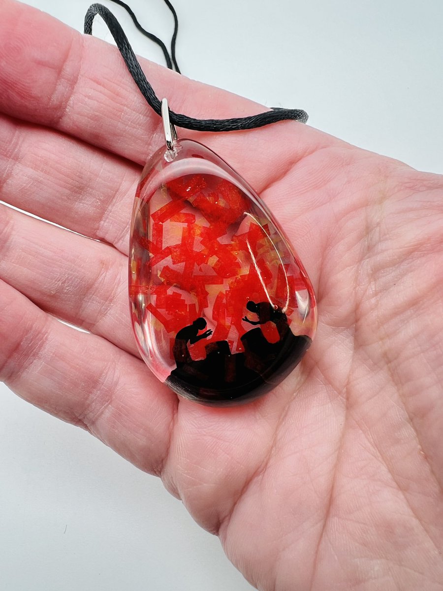 ZaoNecklaces's tweet image. The worry stone shaped pendants are up on zaonecklaces.com under Ohio Duo.