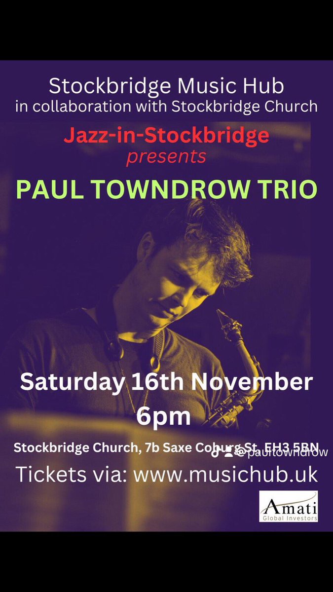 Coming soon #JazzInStockbridge #JazzInEdinburgh #EdinburghJazz @paultowndrow eventbrite.co.uk/e/paul-towndro…