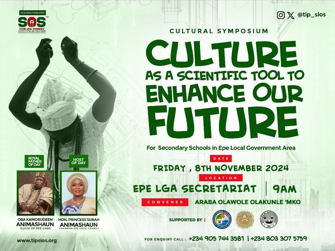 YorubaIseseTv's tweet photo. Ifá is RELEVANT in every aspect of Life. 
Sophie Oluwole said "Ifá is not Science;but it contains science".
This symposium is gonna be a game changer. It will open our eyes to see Ifá not only as a spiritual tool, but as a SCIENTIFIC TOOL TO ENHANCE OUR FUTURE.
@MKO_Olawole https://t.co/Yq4NDZ8kgN