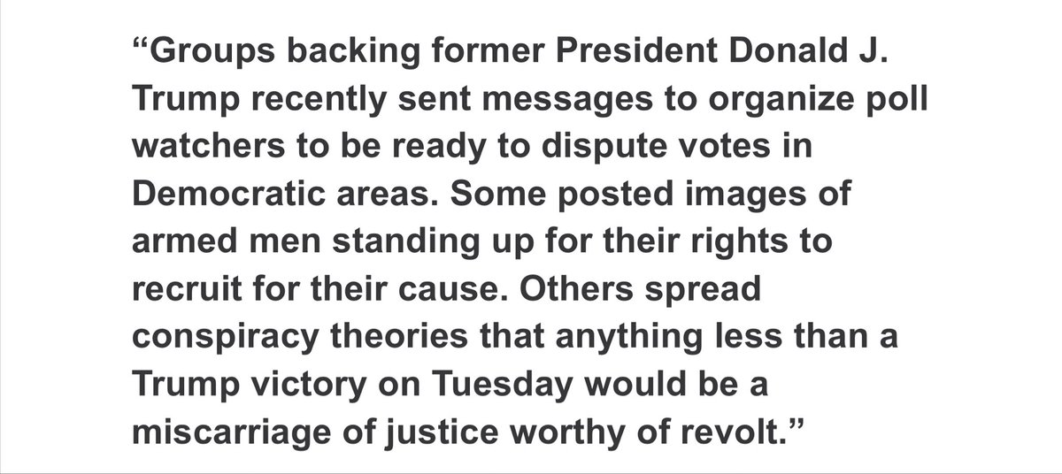 MediaActive's tweet image. Nov 5, #USA voting day. Nov 6 #BIGLIE DAY. @realDonaldTrump @GOP cult have made it clear they will not accept a #Trump loss in the antiquated, anti #democracy #electoralcollege. That would be ipso facto, “rigged”, a “fraud”. Much roiling ahead? #propaganda nytimes.com/2024/11/04/tec…