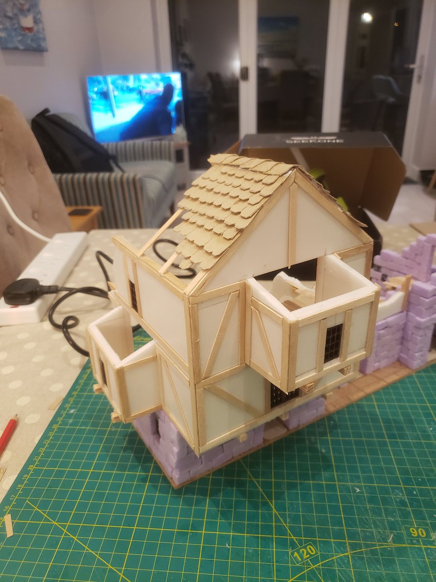 Just a bit of roofing tonight. Nearly finished.