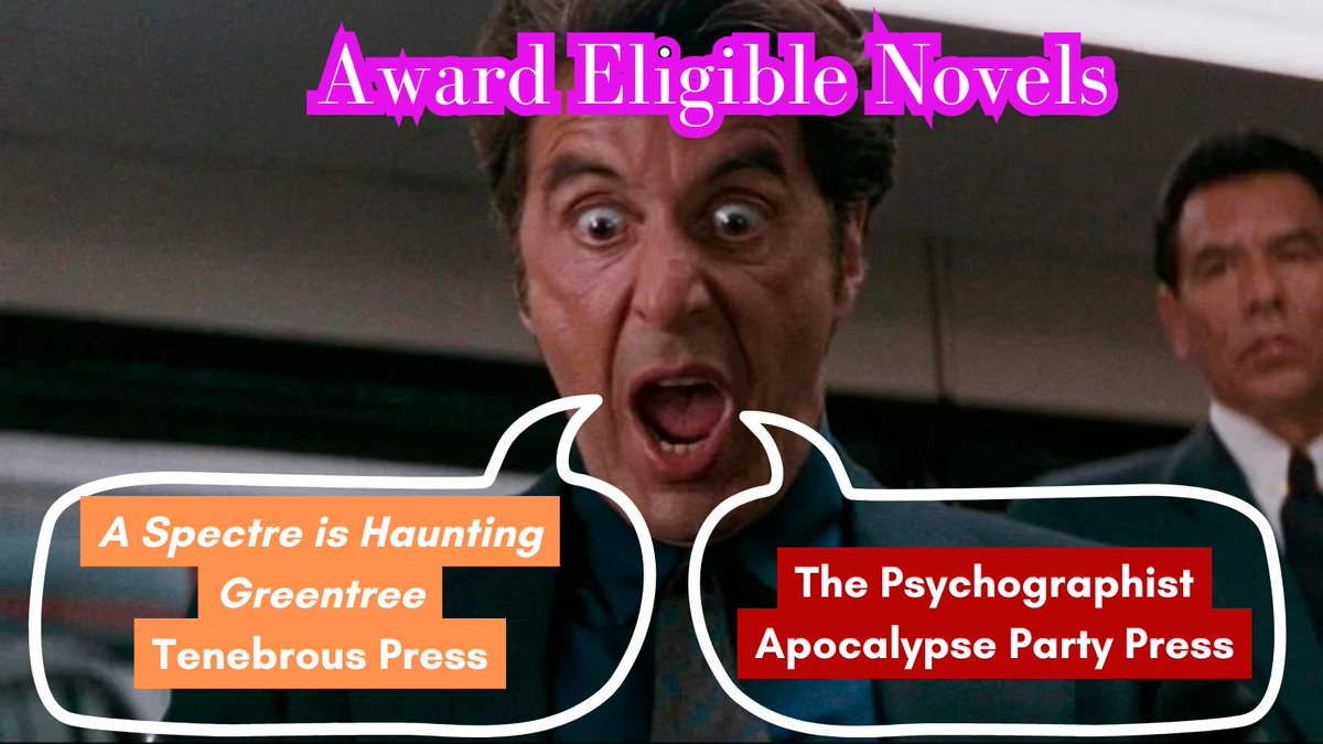I've got two novels this year that are eligible for awards. They're definitely the best of the year. Without a doubt. So I guess do what u will. Submit my perfect art to all the awards. U want to. U wanna see one of these books win an industry trophy so bad u lil fucking freak.