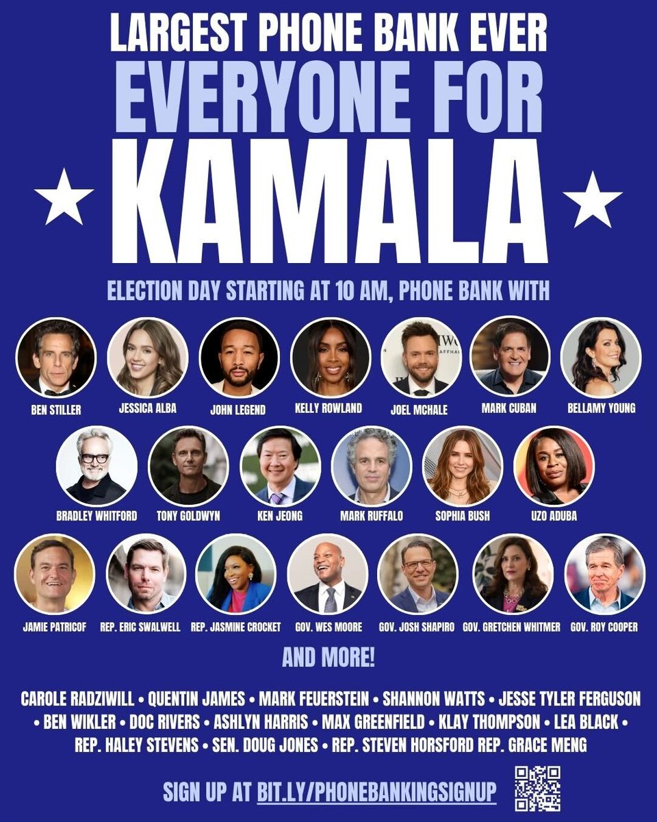 benwikler's tweet photo. Join me in the largest phone bank ever for @KamalaHarris. I’ll be kicking off the Wisconsin portion from 1-2 PM CT on Election Day, 11/5. Let’s help Harris-Walz win!

Sign up in the reply. https://t.co/ziYwJRBcjs