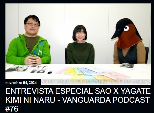 VanguardaBlog's tweet image. Entrevista Especial SAO x Yagate Kimi ni Naru - Vanguarda Podcast #76

Entrevista com o autor das obras Sword Art Online e Yagate Kimi ni Naru, junto da Seiyuu que trabalhou em ambas obras. Espero que aproveitem as diversas curiosidades proporcionadas aqui
vanguardapodcast.blogspot.com/2024/11/entrev…