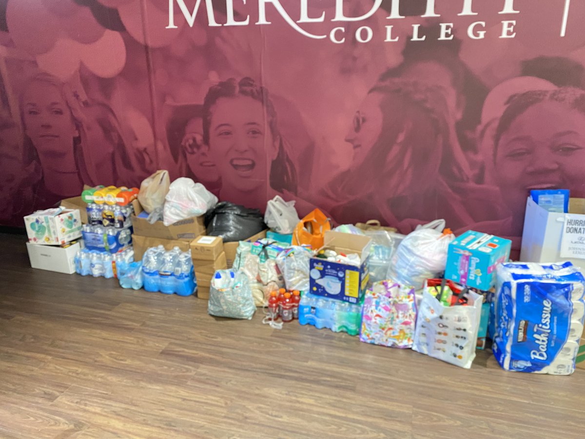 NCDOT's tweet photo. After #HeleneNC hit WNC, NCDOT crews jumped to action - some after losing their own homes, communities and people they knew. 
An effort led by Meghan King, daughter of an NCDOT employee at @MeredithCollege, sought to help - recently delivering a truckload of needed items. https://t.co/bYko7NTBVF