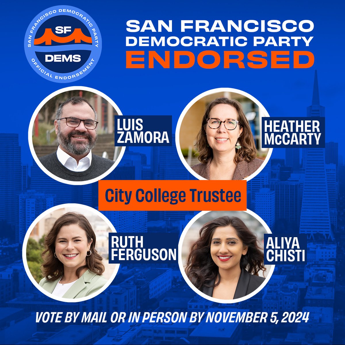 Our excellent candidates for Board of Education and Community College Board of Trustees: