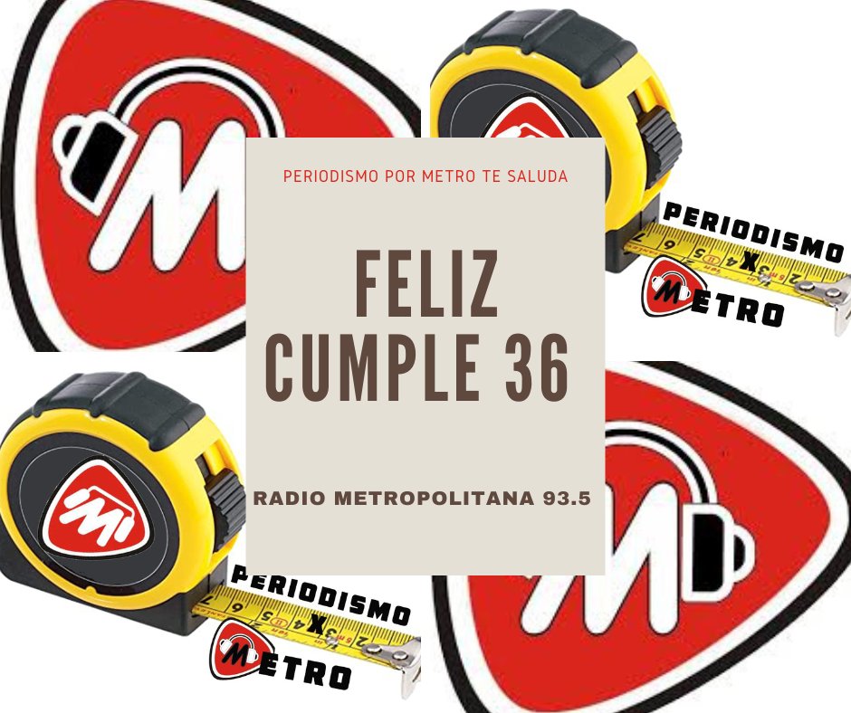 XPeriodismo's tweet photo. Feliz Cumpleaños querida Radio Metropolitana 93.5 La Auténtica radio de la ciudad y su gente! Por muchos años más https://t.co/smsbrqmm1u