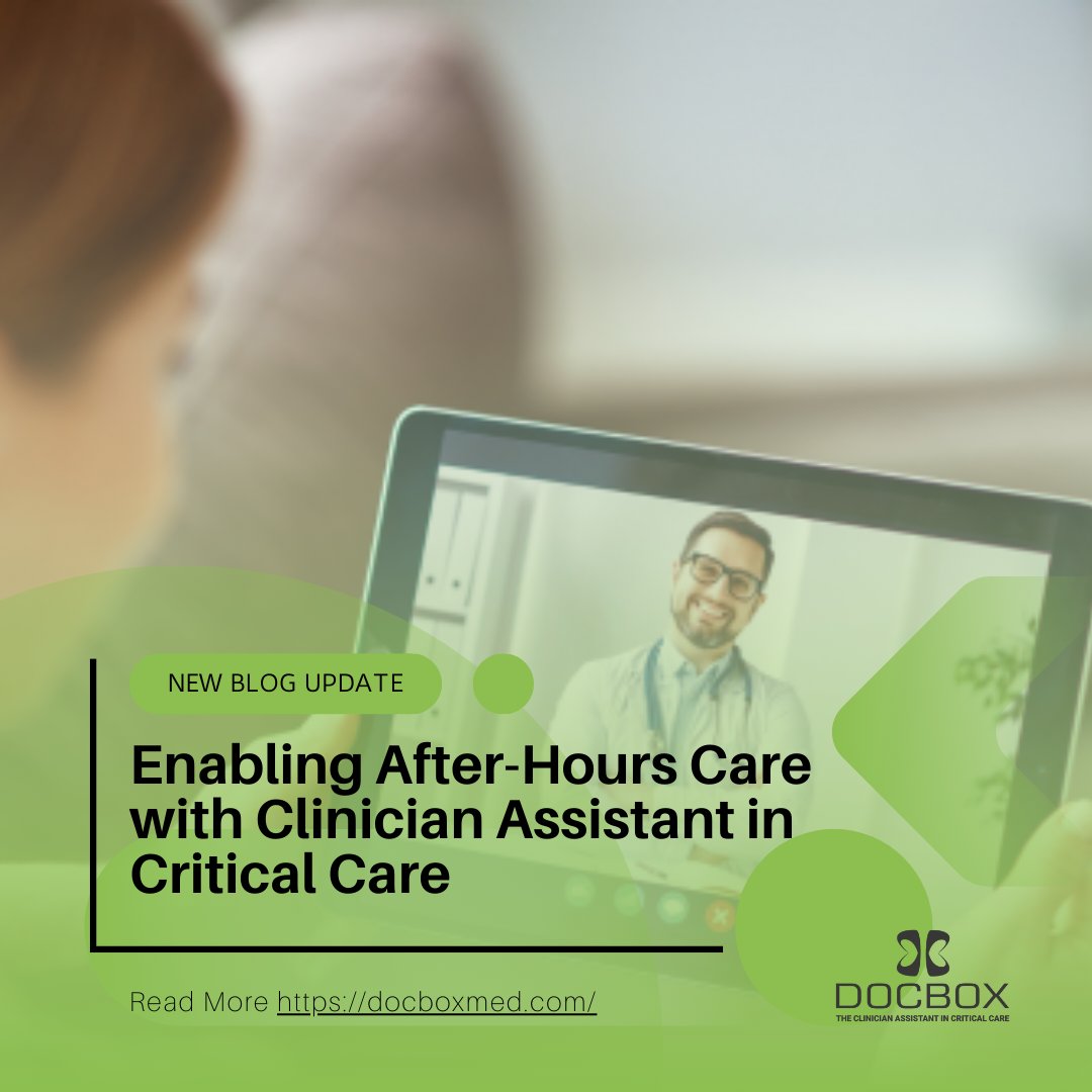 🌙 Empowering After-Hours Care with Clinician Assistant

As healthcare evolves, after-hours access is crucial. Clinician Assistant in Critical Care enables telemedicine solutions that ensure continuity and enhance patient experiences.

Read more: docboxmed.com/enabling-after…