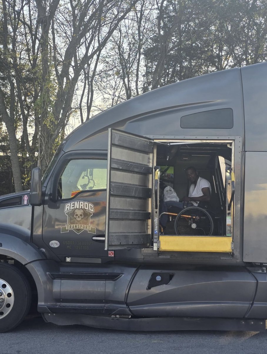 Respect for this guy

I saw this at a Loves in Murfreesboro, TN. I wanted to get a pic of him getting in, but got the picture just as his gate closed. So I went up and asked him if I could get a pic of him in the cab.