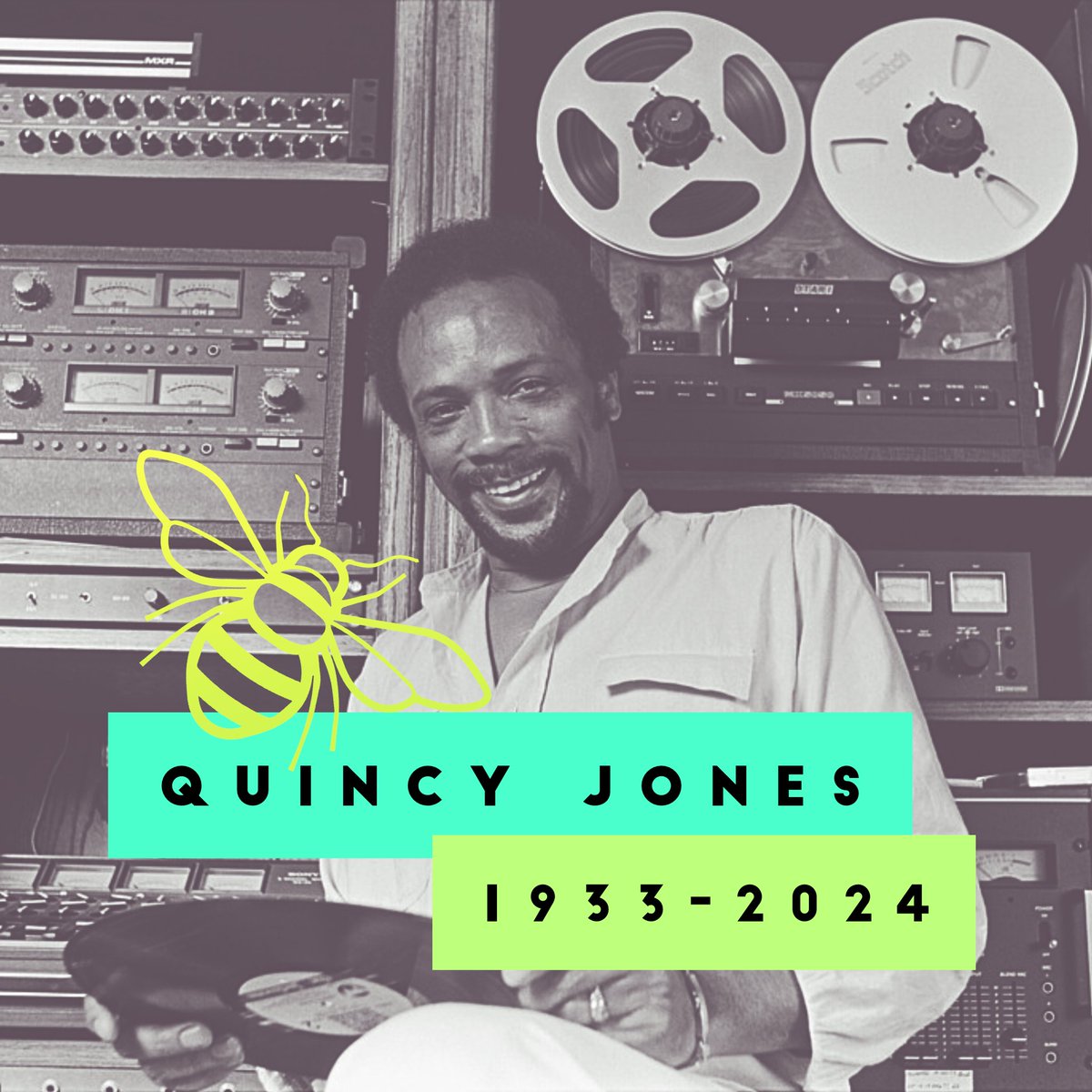TheBuzzSCV's tweet photo. RIP Quincy Jones. 

Interesting Facts...

🐝 Jones won 28 Grammy awards out of 80 nominations and was given the Grammy Legend Award in 1992.

🐝 He also revealed that Ray Charles introduced him to heroin at 15 although he stopped using after five months. https://t.co/gBXtMkKnni