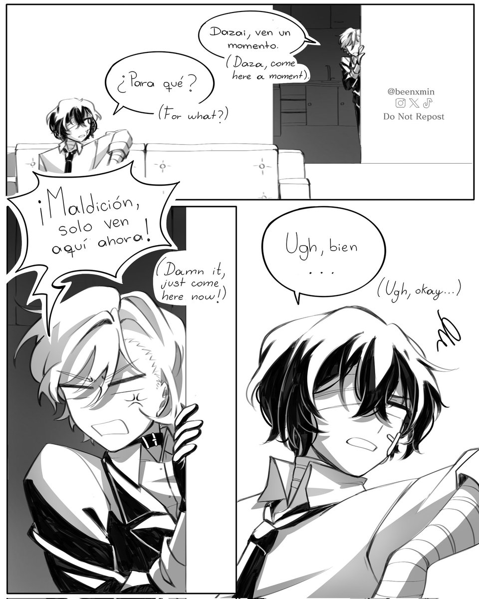 beenxmin's tweet photo. Cómic parte 1 (1/3) 

#soukoku #chuuya #dazai #bsd #comic https://t.co/3BLqDsarOi