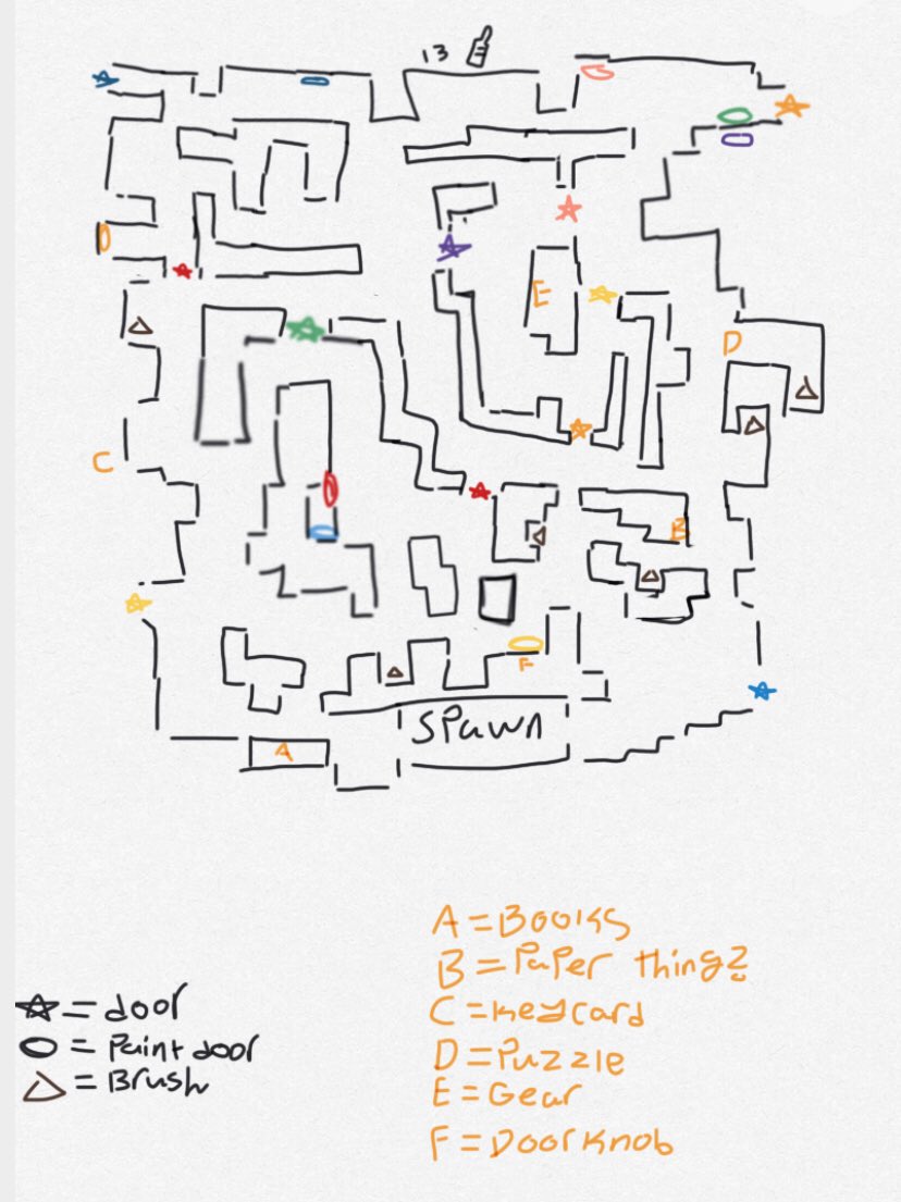 The_Akward_1's tweet image. Here’s a map on the new Color or Die Chapter (4). It might be missing a wall or two, but there’s no other hard copies on the interwebs. #colorordie #roblox #gamemap #idkwhattoputhereiimpulsivelydidthis