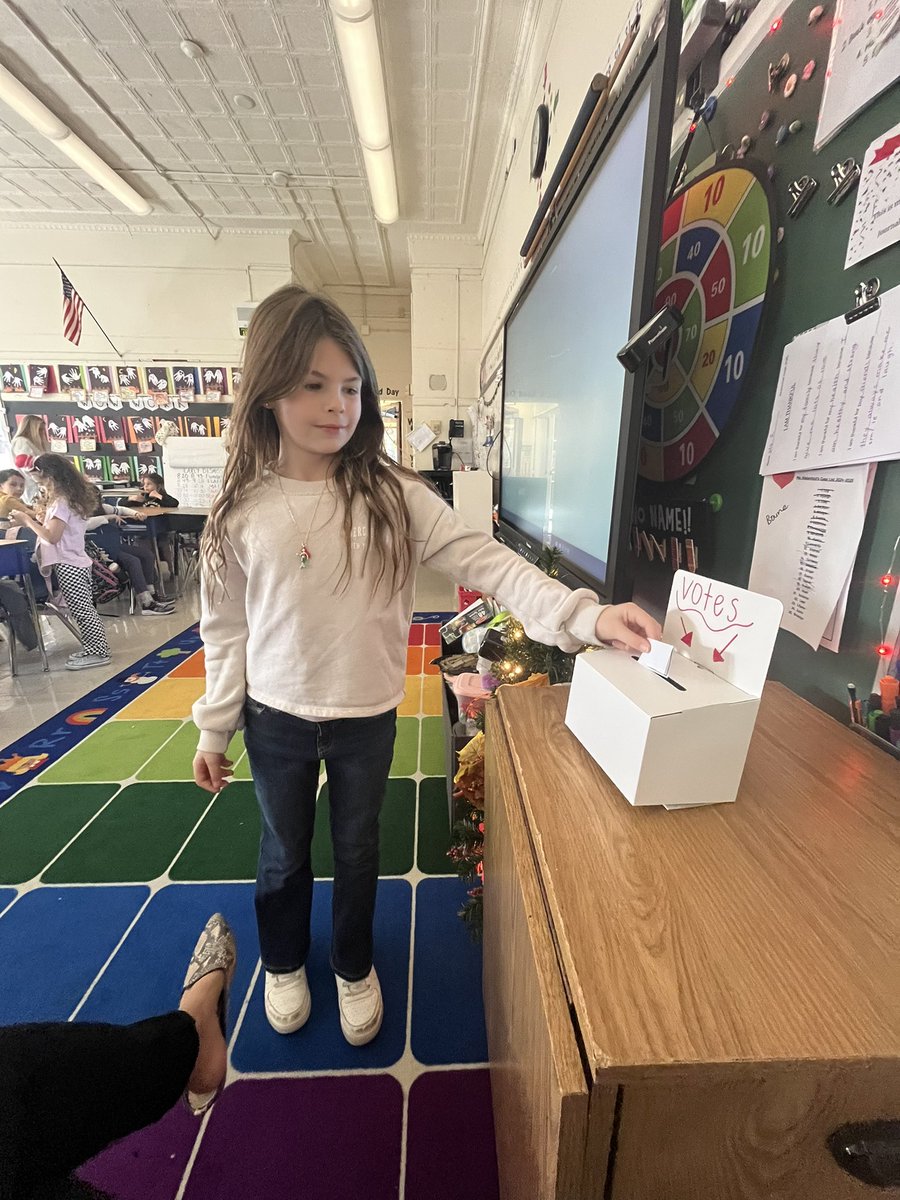 Today we got to cast our own votes after reading Duck for President. We each voted on duck or Farmer Brown being president!