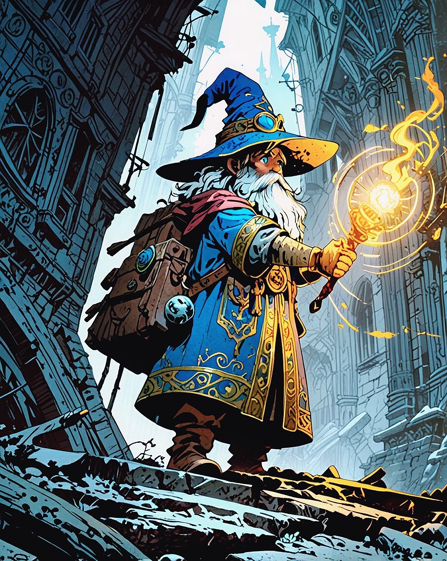 Deka_Vampir's tweet image. &quot;Behold the radiant might of the dwarf wizard of light! ✨⚡ This mystical being, with wisdom as deep as the mountains and magic as bright as the sun, embodies both strength and serenity. #AIArt #Fantasy #DwarfWizard #MagicMoments&quot;