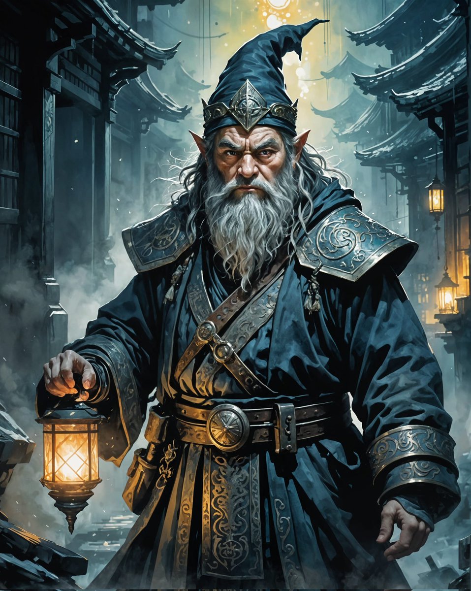 Deka_Vampir's tweet image. &quot;Behold the radiant might of the dwarf wizard of light! ✨⚡ This mystical being, with wisdom as deep as the mountains and magic as bright as the sun, embodies both strength and serenity. #AIArt #Fantasy #DwarfWizard #MagicMoments&quot;