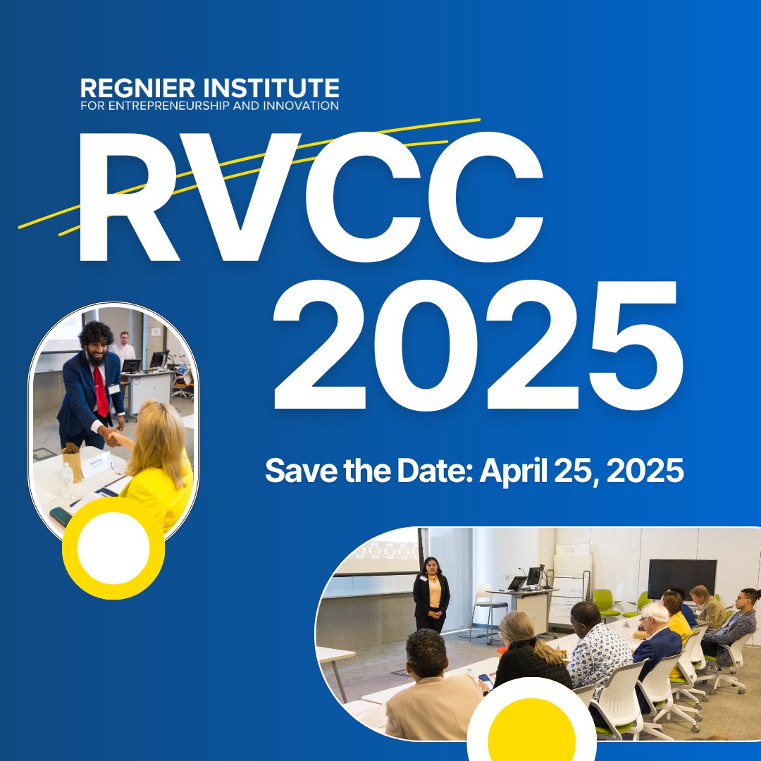 Announcing the 2025 Regnier Venture Creation Challenge! This challenge is open to entrepreneurs from diverse disciplines who are ready to tackle real-world problems with their solutions.

More info: bit.ly/RVCC2025