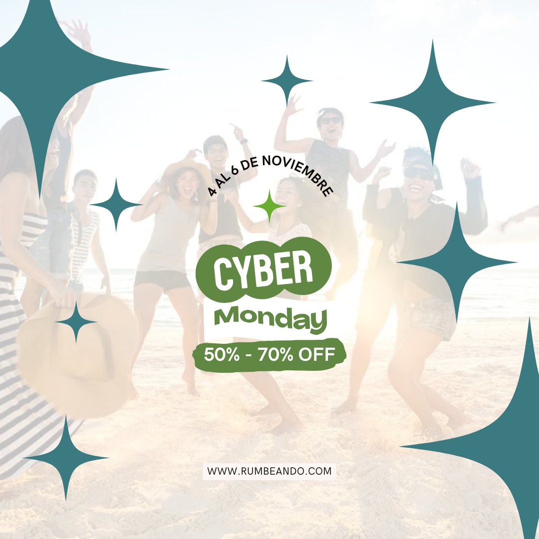 Rumbeandoarg's tweet photo. ¡Primer #CyberMonday de Rumbeando!🔥 

Accedé a promociones especiales desde nuestra página web por tiempo ¡LIMITADO!   

🌐 Paquetes especiales: https://t.co/FFabQOVgf8 https://t.co/65W8mah1Ck