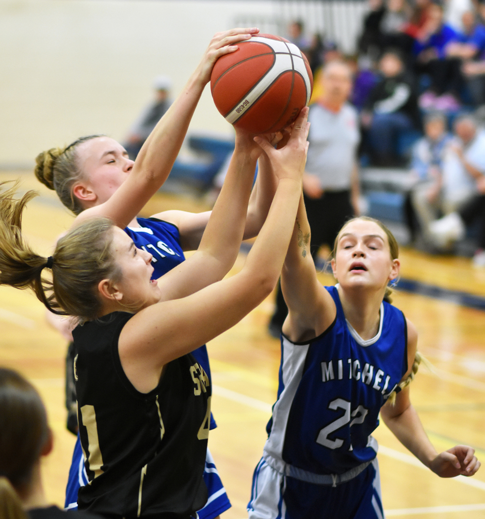 The Mitchell senior girls basketball team went on a 13-0 run to end the second quarter en route to defeating Straford District 43-24 in Huron-Perth semi-final action at MDHS. The Blue Devils face unbeaten St. Mike's Wednesday in the H-P final.