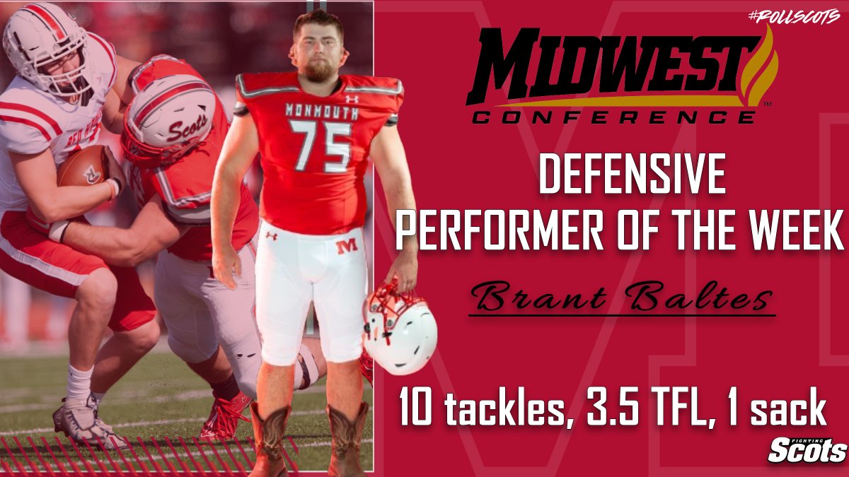 Monmouth Athletics (@mcfightingscots) on Twitter photo Congrats to Brayden Deem, Brant Baltes and Cody Szelc who were all 3 named <a href="/MWCSports/">Midwest Conference</a> Performer of the Week today for <a href="/RollScotsFB/">Monmouth College Football</a> <a href="/MonmouthCollege/">Monmouth College</a> #CleanSweep #RollScots Congrats to Brayden Deem, Brant Baltes and Cody Szelc who were all 3 named <a href="/MWCSports/">Midwest Conference</a> Performer of the Week today for <a href="/RollScotsFB/">Monmouth College Football</a> <a href="/MonmouthCollege/">Monmouth College</a> #CleanSweep #RollScots