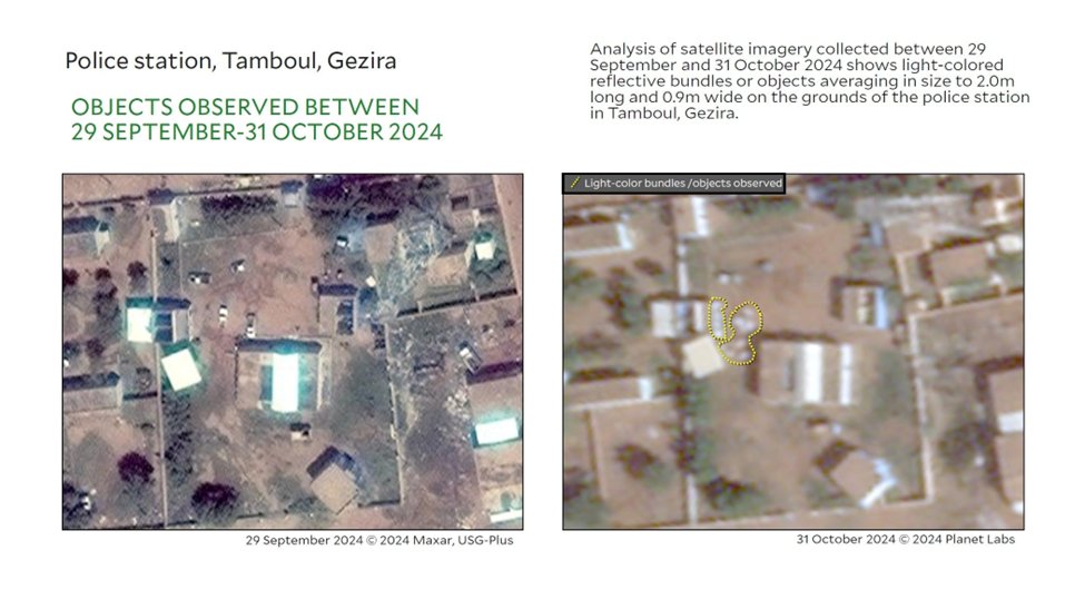 Humanitarian Research Lab (HRL) at YSPH (@hrl_yalesph) on Twitter photo 🚨BREAKING: <a href="/HRL_YaleSPH/">Humanitarian Research Lab (HRL) at YSPH</a> corroborates alleged mass killings of civilians in Gezira by RSF through satellite imagery analysis. Body disposal, large-scale burials at cemeteries, & presence of looting visible at Tamboul, Rufaa, & Al-Sariha.
🛰️ <a href="/planet/">Planet</a> <a href="/Maxar/">Maxar Technologies</a>
medicine.yale.edu/lab/khoshnood/… 🚨BREAKING: <a href="/HRL_YaleSPH/">Humanitarian Research Lab (HRL) at YSPH</a> corroborates alleged mass killings of civilians in Gezira by RSF through satellite imagery analysis. Body disposal, large-scale burials at cemeteries, & presence of looting visible at Tamboul, Rufaa, & Al-Sariha.
🛰️ <a href="/planet/">Planet</a> <a href="/Maxar/">Maxar Technologies</a>
medicine.yale.edu/lab/khoshnood/…