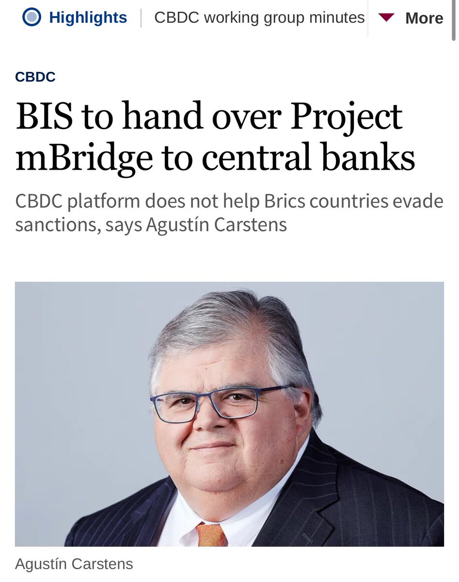 MrManXRP's tweet photo. BIS to hand over mBridge to central banks.  The real story.  MBridge is not shutting down.
Central banks will now be the operators of this MVP project.

https://t.co/dtCKUcP6IV https://t.co/EmiCngqT8P