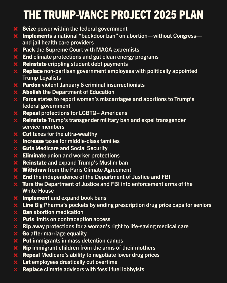 TheDemocrats's tweet photo. Let’s defeat Trump-Vance’s Project 2025 agenda at the ballot box tomorrow. https://t.co/GiTvp58oLt