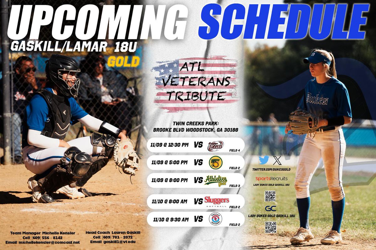 Schedule is out for Georgia this weekend‼️‼️<a href="/RCNJSoftball/">Ramapo Softball</a> <a href="/DukesGold/">Lady Dukes Gold Gaskill</a>