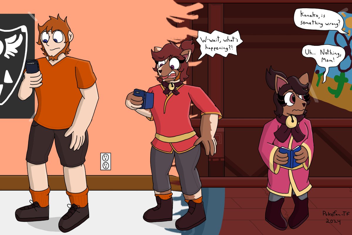 PokefanTf's tweet photo. Sure is fun when one moment you're looking at your phone... And the next moment you're a fox monster. Here's hoping the new Kanako can find her way back...

(Commission for Deluge on FA.)

#TFEveryday #transfur #Undertale https://t.co/ZXXA3RjP0g