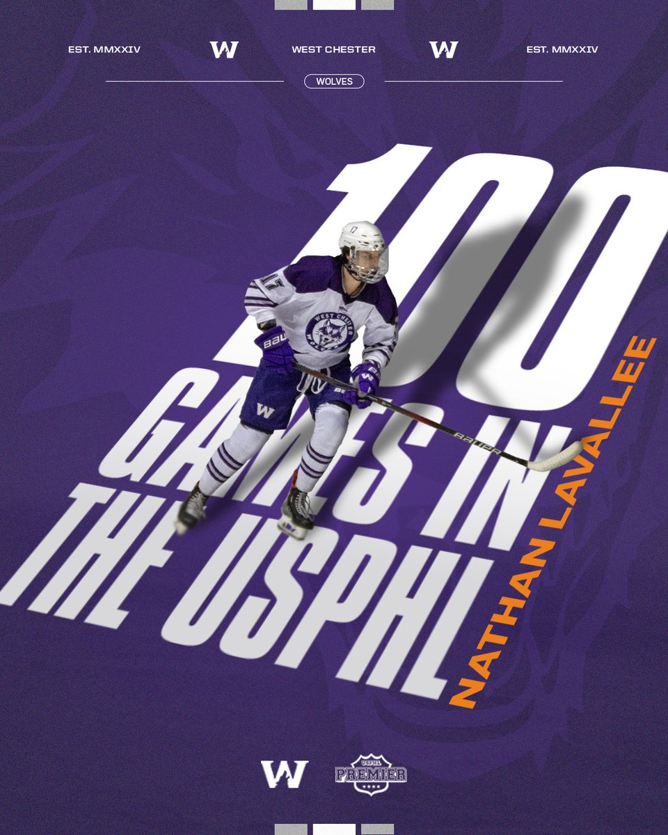 WC_Wolves's tweet photo. 🚨 100 GAMES! 🚨 Congrats to Nathan Lavallee on reaching the 100-game milestone in the @USPHL! 🎉
📰 https://t.co/ONRRjhQN3T
#WestChesterWolves #USPHLPremier https://t.co/EJXPqBVMuH
