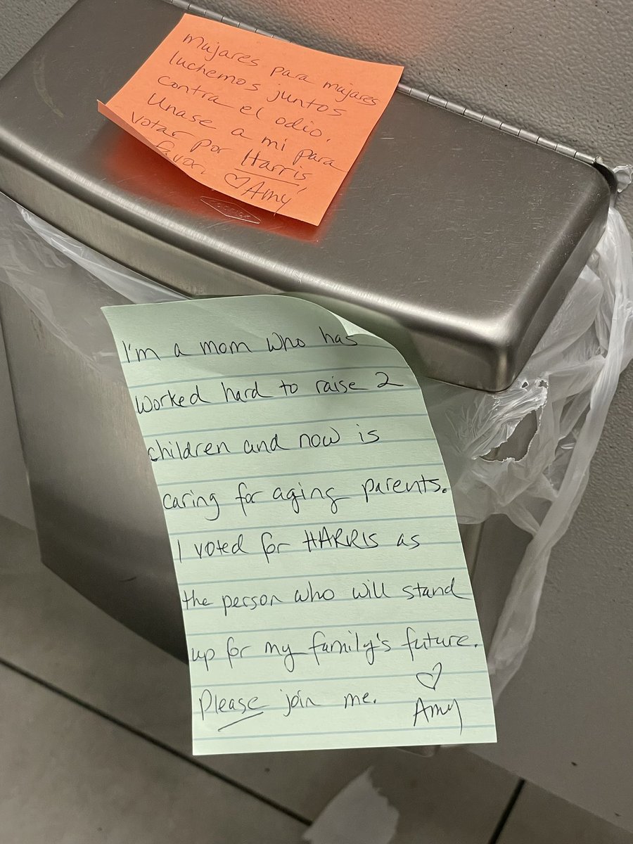 HNSeal2's tweet photo. Rumors that DJT is worried about North Carolina is probably the most reliable thing coming out of that campaign tbh—spotted this earlier today in a bathroom stall at Target in NW Raleigh. 👀
#ncpol
#Election2024
#BattlegroundState
#Harris
#HarrisWalz https://t.co/t71WYASSS5