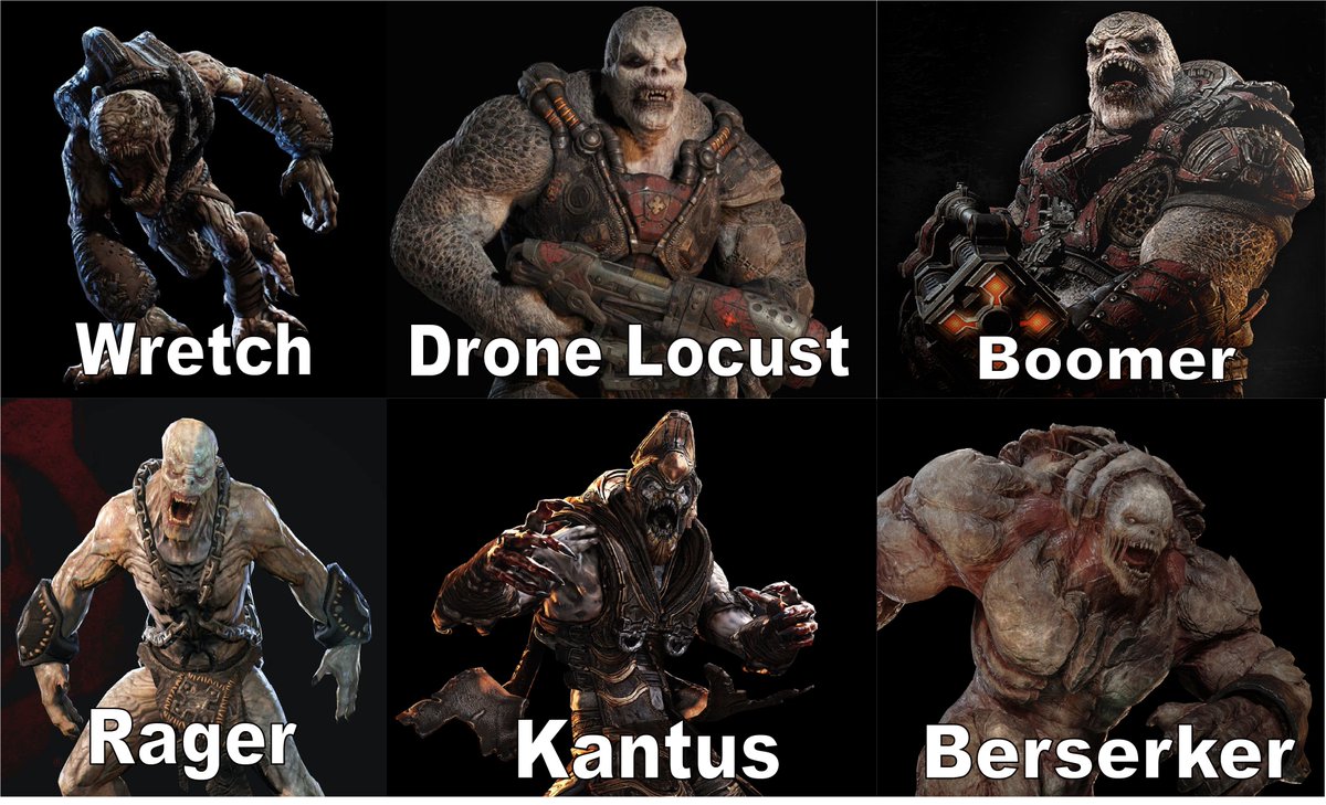 REXBLASTER2's tweet photo. Colección de los Soldados Locust que tenia la Reina Myrrah bajo su comando. ☠️ #gearsofwar #gears #GearsofWar5 #GOW5 https://t.co/gET0Q191Tv