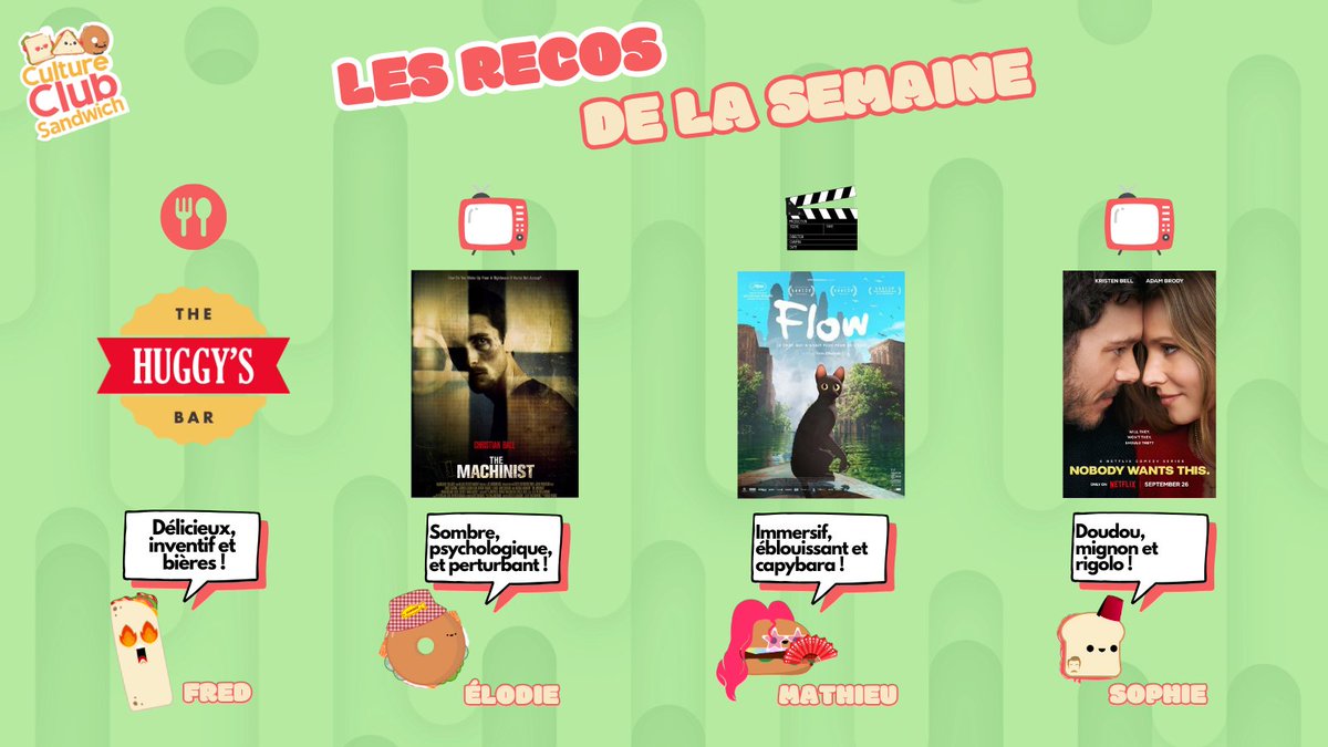 Les petites recos de la semaine avec <a href="/MonsieurSeries/">(Inactif) Fred de Culture Club Sandwich</a> @so__parra <a href="/LeSerigraphe_/">Elodie de Le Serigraphe</a> et <a href="/mathieu_rcn/">mathieu_rcn</a>  L’épisode 8 est à écouter ici bit.ly/CCS-Spotify  et sur vos plateformes préférées