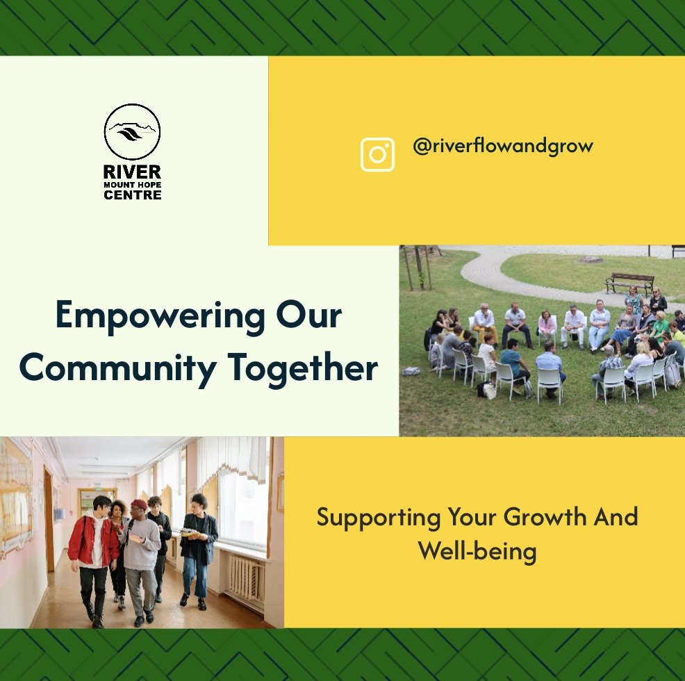 RiverFlow_nGrow's tweet photo. At River Mount Hope Centre, we empower families by offering tailored support services 🤝, fostering personal growth 🌱, and creating a safe community for everyone to thrive together

#RiverFlowAndGrow #healthylifestyle https://t.co/tZh7DhLUqB