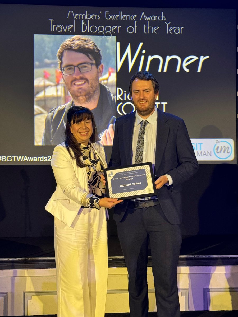 The BGTW Travel Blogger of the Year award, sponsored by <a href="/visitisleofman/">Visit Isle of Man</a>, goes to <a href="/TravelTramp_UK/">Richard Collett</a>, for their exceptional content and ongoing passion for the industry. #BGTWAwards24 #IOMSTORY 🎊