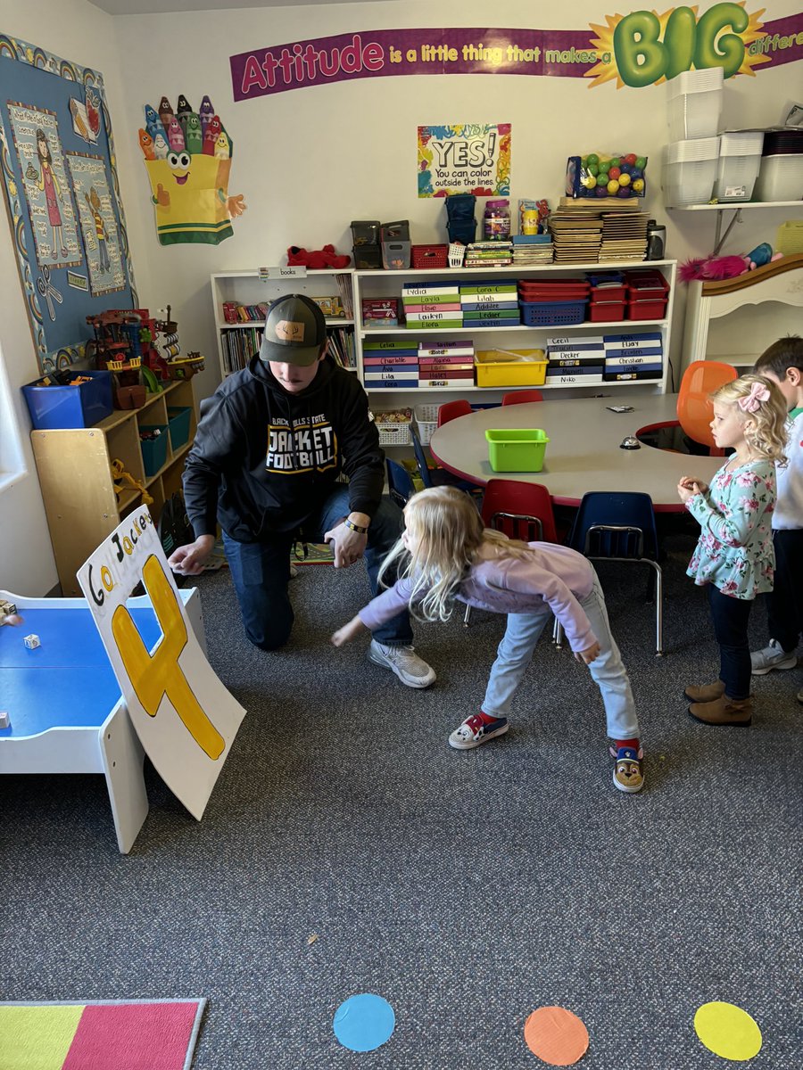 “F” is for Football at Rainbow Preschool! S/O to the guys who made time to interact with these youngsters! #WEoverME