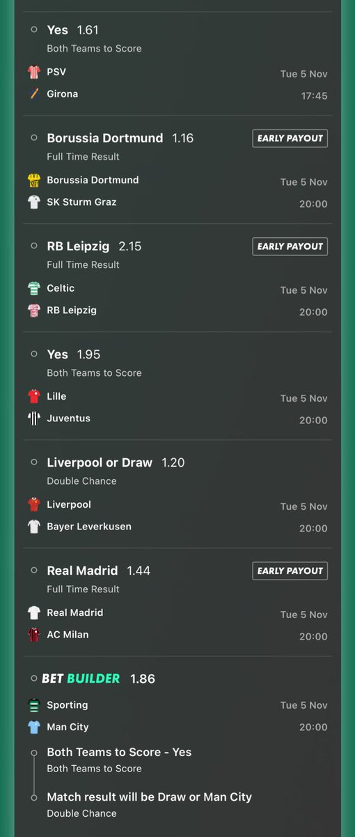 BettingWithAC's tweet photo. 25/1 CHAMPIONS LEAGUE ACCA 🏆 

£10 Returns £260 🤯💰 

If this bet wins I’ll giveaway £60 to someone who… 

❤️Likes this tweet 
♻️Reposts this tweet 
📝Follows me 

JOIN THE FREE TELE FOR MORE ⬇️ 

https://t.co/EOzuK2g349 https://t.co/cKNx3FnwTX